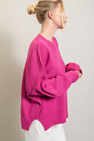 Long Sleeve Ribbed Sweater *Online Only* - Premium  at Lonnys NY - Just $62! Shop Womens clothing now