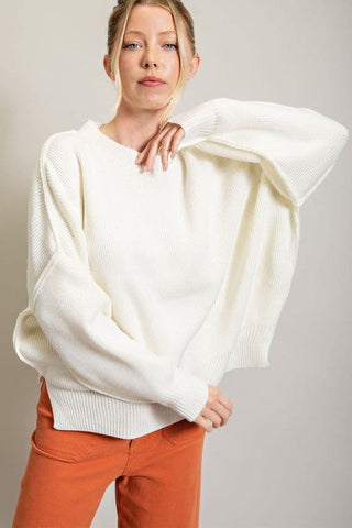 Long Sleeve Ribbed Sweater *Online Only* - Premium  at Lonnys NY - Just $62! Shop Womens clothing now
