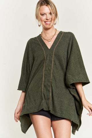 VNECK PONCHO TOP *Online Only* - Premium  at Lonnys NY - Just $65! Shop Womens clothing now