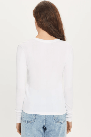 Goldie LONG SLEEVE VARIEGATED RIB TEE - Premium  at Lonnys NY - Just $115! Shop Womens clothing now