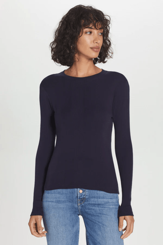 Goldie LONG SLEEVE VARIEGATED RIB TEE - Premium  at Lonnys NY - Just $115! Shop Womens clothing now