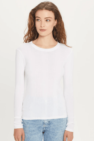 Goldie LONG SLEEVE VARIEGATED RIB TEE - Premium  at Lonnys NY - Just $115! Shop Womens clothing now