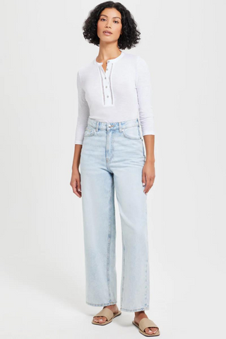 Goldie Honor Embroidered Henley - Premium Shirts & Tops at Lonnys NY - Just $125! Shop Womens clothing now