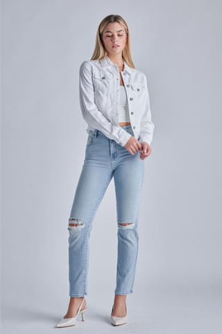 Hidden Regular Fitted Jean Jacket - Premium Coats & Jackets at Lonnys NY - Just $104! Shop Womens clothing now