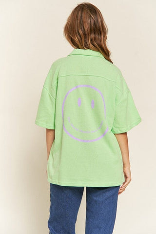 SMILE FACE BACK SHIRTS TOP  Plus size  *Online Only* - Premium  at Lonnys NY - Just $75! Shop Womens clothing now