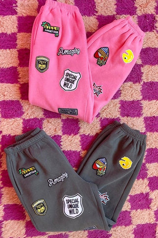 Hight waist Multi Patches Jogger Pants PLUS  *Online Only* - Premium  at Lonnys NY - Just $85! Shop Womens clothing now