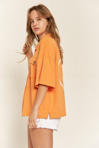 SMILE FACE BACK SHIRTS TOP  *Online Only* - Premium  at Lonnys NY - Just $75! Shop Womens clothing now