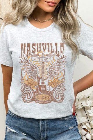 Nashville Tennessee Music City Country Graphic Tee *Online Only* - Premium  at Lonnys NY - Just $45! Shop Womens clothing now