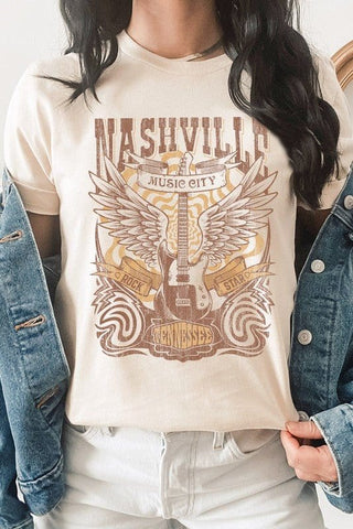 Nashville Tennessee Music City Country Graphic Tee *Online Only* - Premium  at Lonnys NY - Just $45! Shop Womens clothing now