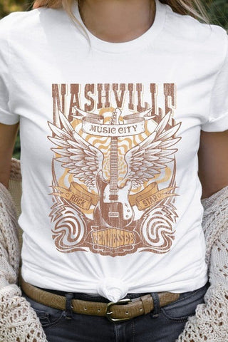 Nashville Tennessee Music City Country Graphic Tee *Online Only* - Premium  at Lonnys NY - Just $45! Shop Womens clothing now