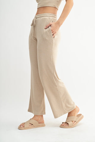 FitKitty CloudSoft™ Wide-Leg Lounge Pants- Mocha *Online Only*