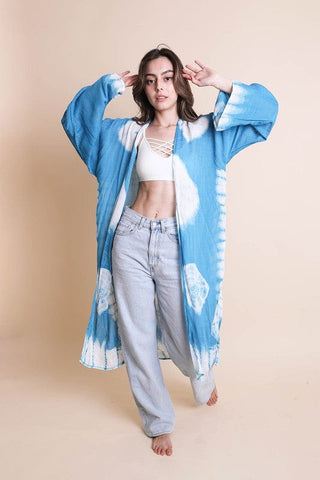 Tie-Dye Longline Kimono with Full Sleeves *Online Only* - Premium kimonos at Lonnys NY - Just $50! Shop Womens clothing now