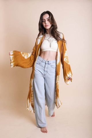 Tie-Dye Longline Kimono with Full Sleeves *Online Only* - Premium kimonos at Lonnys NY - Just $50! Shop Womens clothing now