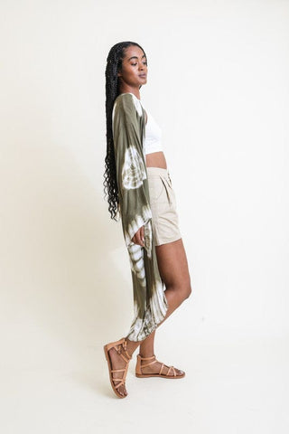 Tie-Dye Longline Kimono with Full Sleeves *Online Only* - Premium kimonos at Lonnys NY - Just $50! Shop Womens clothing now