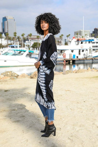 Tie-Dye Longline Kimono with Full Sleeves *Online Only* - Premium kimonos at Lonnys NY - Just $50! Shop Womens clothing now