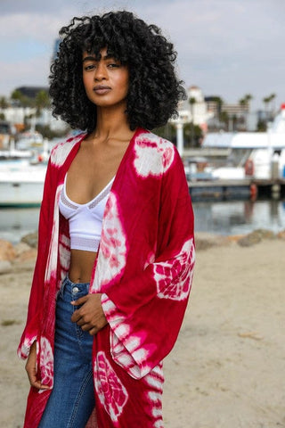 Tie-Dye Longline Kimono with Full Sleeves *Online Only* - Premium kimonos at Lonnys NY - Just $50! Shop Womens clothing now
