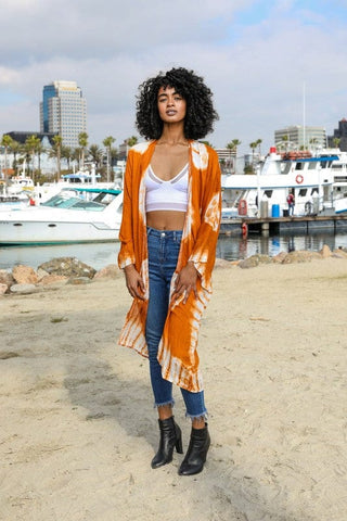 Tie-Dye Longline Kimono with Full Sleeves *Online Only* - Premium kimonos at Lonnys NY - Just $50! Shop Womens clothing now