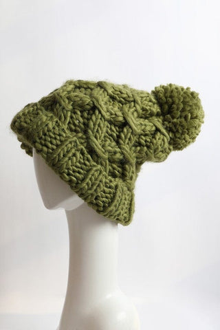 Oversized Chunky Knit Pom Beanie *Online Only* - Premium  at Lonnys NY - Just $35! Shop Womens clothing now
