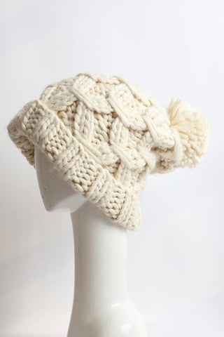 Oversized Chunky Knit Pom Beanie *Online Only* - Premium  at Lonnys NY - Just $35! Shop Womens clothing now