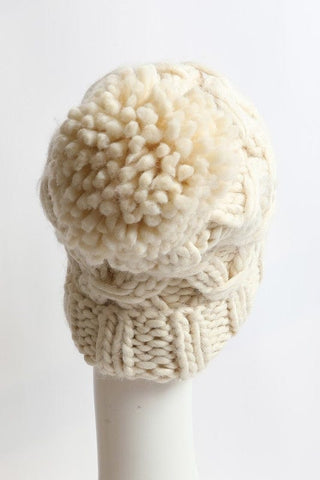 Oversized Chunky Knit Pom Beanie *Online Only* - Premium  at Lonnys NY - Just $35! Shop Womens clothing now