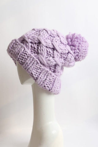 Oversized Chunky Knit Pom Beanie *Online Only* - Premium  at Lonnys NY - Just $35! Shop Womens clothing now