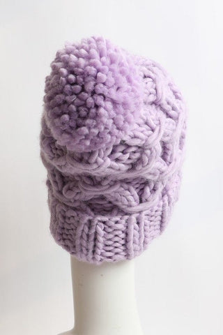 Oversized Chunky Knit Pom Beanie *Online Only* - Premium  at Lonnys NY - Just $35! Shop Womens clothing now