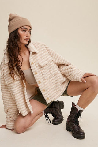 Plaid Fleece Shacket *Online Only* - Premium Jacket at Lonnys NY - Just $102! Shop Womens clothing now