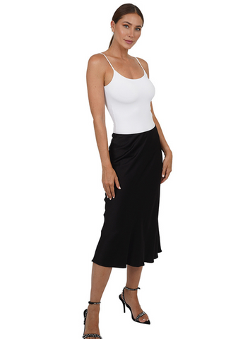 Love Token Satin Midi Skirt - Premium Skirts at Lonnys NY - Just $135! Shop Womens clothing now