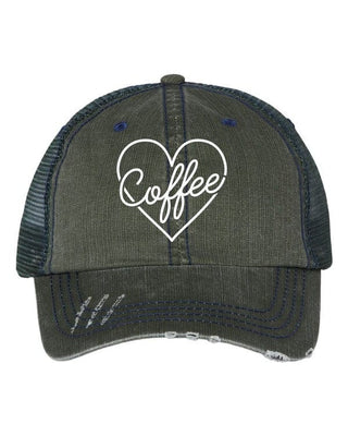 Heart and Coffee Embroidered Trucker Hat *Online Only* - Premium  at Lonnys NY - Just $40! Shop Womens clothing now