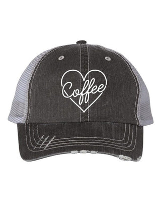 Heart and Coffee Embroidered Trucker Hat *Online Only* - Premium  at Lonnys NY - Just $40! Shop Womens clothing now