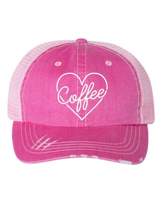 Heart and Coffee Embroidered Trucker Hat *Online Only* - Premium  at Lonnys NY - Just $40! Shop Womens clothing now
