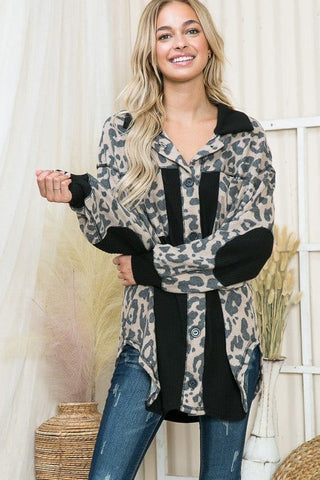 Oversized Elbow Patch Shacket *Online Only* - Premium  at Lonnys NY - Just $52.50! Shop Womens clothing now