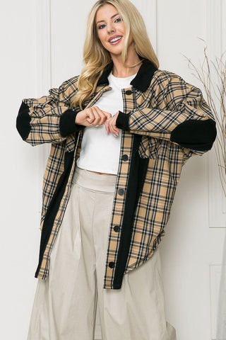Oversized Elbow Patch Shacket *Online Only* - Premium  at Lonnys NY - Just $52.50! Shop Womens clothing now