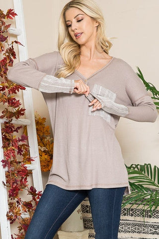 Reversed Stitched Hi Low Tunic *Online Only* - Premium  at Lonnys NY - Just $47.95! Shop Womens clothing now