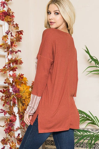Reversed Stitched Hi Low Tunic *Online Only* - Premium  at Lonnys NY - Just $47.95! Shop Womens clothing now