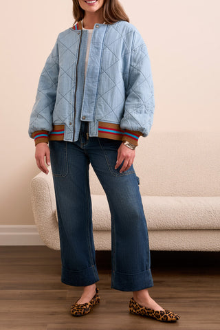 Tribal Quilted Bomber Jacket