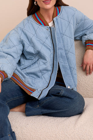 Tribal Quilted Bomber Jacket