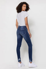 Flying Monkey Mid Rise Ankle Skinny W/Distressed Hem *Online Only* - Premium Jeans from Flying Monkey - Just $84.96! Shop now at Lonnys NY