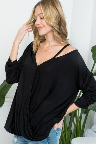 Cold Shoulder Crossover Top *Online Only* - Premium clothing at Lonnys NY - Just $47! Shop Womens clothing now 