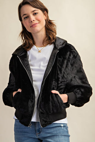 Reversible Fur Lined Bomber Jacket *Online Only* - Premium clothing at Lonnys NY - Just $85! Shop Womens clothing now 