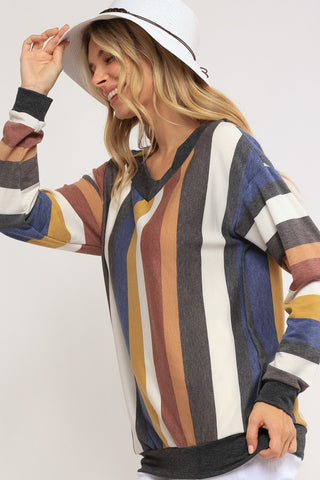 French Terry Wide V Sweatshirt *Online Only* - Premium clothing at Lonnys NY - Just $45! Shop Womens clothing now 