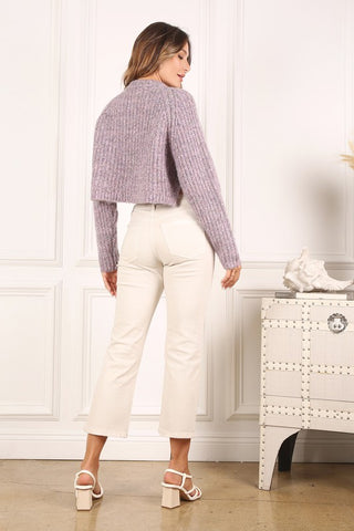 Melange Half Button Sweater *Online Only* - Premium clothing at Lonnys NY - Just $48! Shop Womens clothing now 