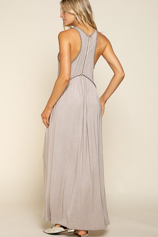 Stone Washed Side Slit Cut Out Maxi Dress *Online Only* - Premium  from POL - Just $60.50! Shop now 