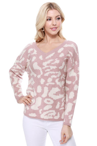 Leopard Pattern Jacquard Sweater *Online Only* - Premium clothing at Lonnys NY - Just $45! Shop Womens clothing now 