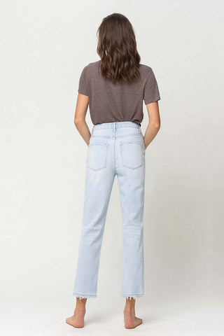 High Rise Distressed Straight Jeans *Online Only* - Premium clothing at Lonnys NY - Just $63! Shop Womens clothing now 