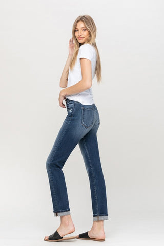 Cuffed Stretch Boyfriend *Online Only* - Premium  at Lonnys NY - Just $90! Shop Womens clothing now 