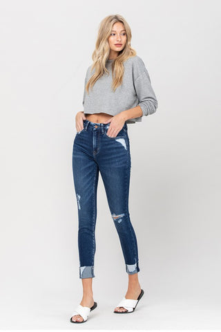 High Rise Distressed Clean Cut Skinny Jeans *Online Only* - Premium clothing at Lonnys NY - Just $75! Shop Womens clothing now 