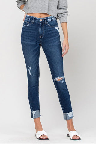 High Rise Distressed Clean Cut Skinny Jeans *Online Only* - Premium clothing at Lonnys NY - Just $75! Shop Womens clothing now 