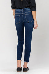 Mid Rise Raw Hem Crop Skinny - Premium  from VERVET by Flying Monkey - Just $71.79! Shop now at Lonnys NY