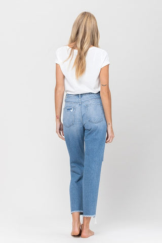 Distressed Raw Hem Mom Jeans *Online Only* - Premium clothing at Lonnys NY - Just $67! Shop Womens clothing now 